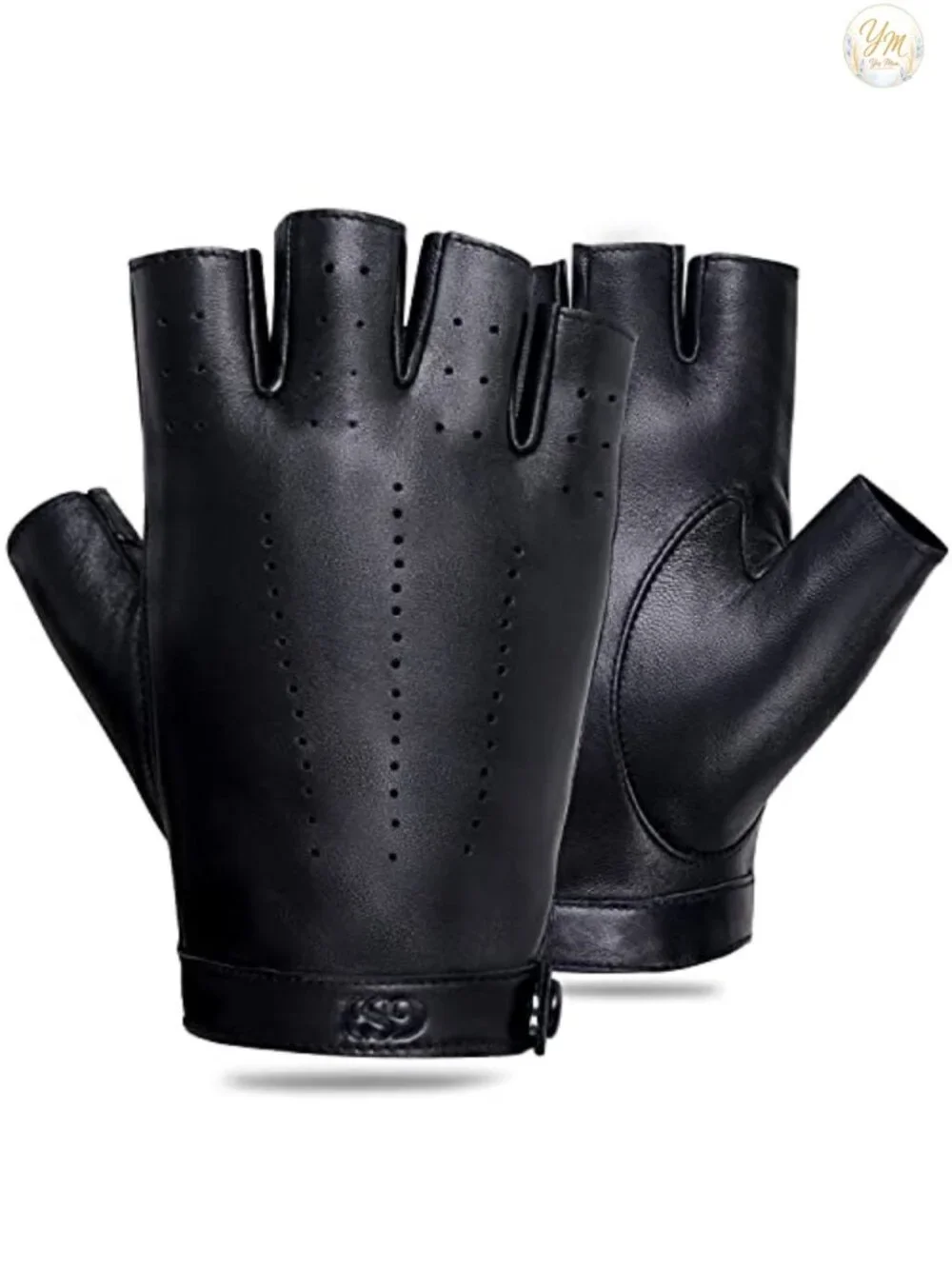 Genuine Sheepskin Leather Fingerless Driving Gloves for Women